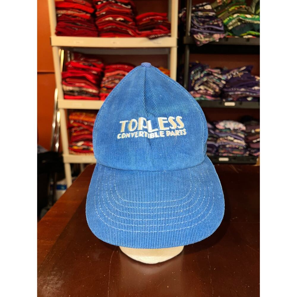 Vintage Blue 'Topless Convertible Parts' Corduroy Hat